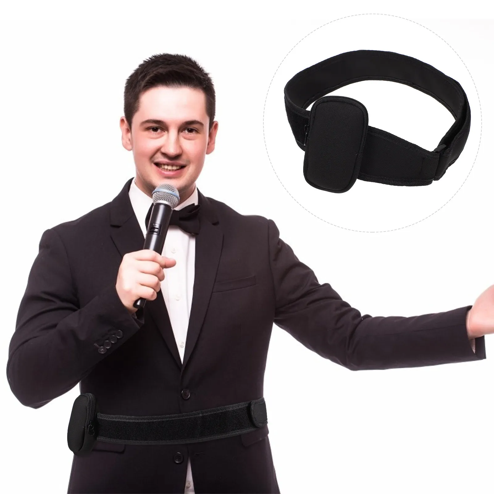 

1Pcs Mic Waist Bag Professional Microphone Pouch Vertical Design Secure Fit for Wireless Transmitter Headset Mobile Phone