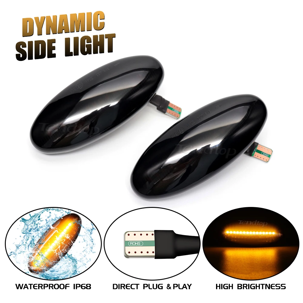 Luz LED Dinámica Intermitente para Marcador Lateral, Lámpara de Señal de Giro para Nissan Navara D22 NP300 Datsun Frontier Fiera PickUp Terrano Skystar