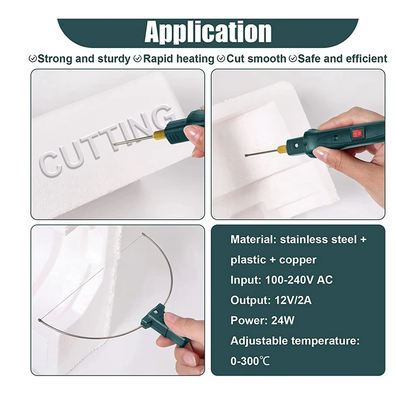 Hot Wire Foam Cutter Kit With Temperature Controller,100-240V/24W Electric Cutting For Art Craft EVA Foam Carvingus Plug