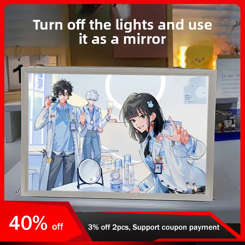

21cm/8.27in LINKCLICK Light Painting Anime 3D Color Atmosphere Cartoon Figures Peripherals Mirror Desktop Gifts Party Decoration