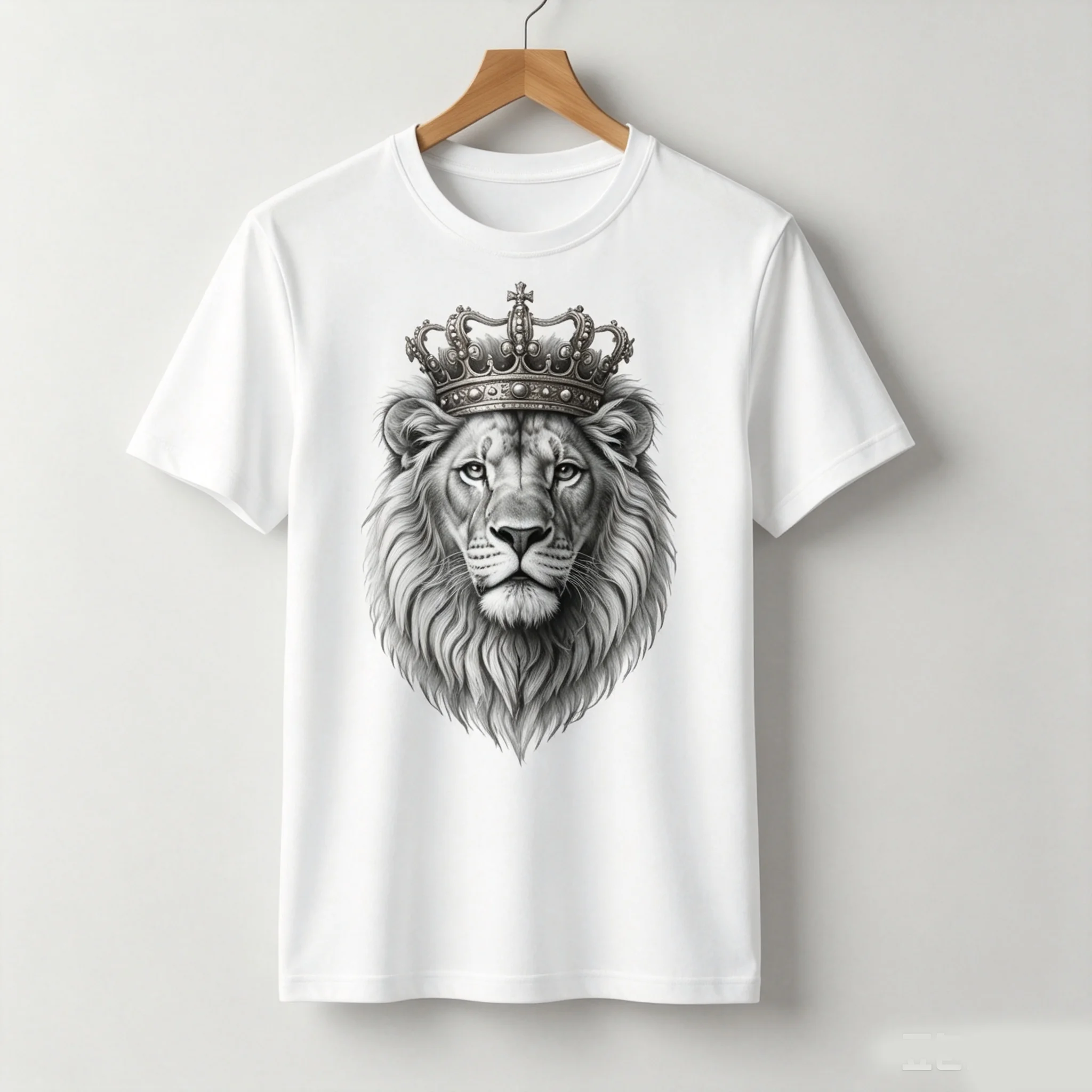 2026 Vintage Crown Lion Family Matching T‑shirts Parent‑Child Animal Print Tees Mom Dad Kids Holiday Family Reunion Outfit Gifts