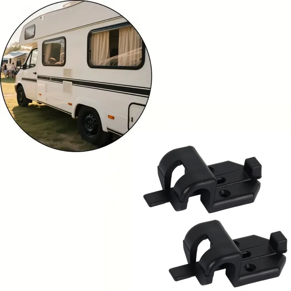 2PC Black Sliding Table Rail Bracket Safety High Quality Catch Hook for Campers Travel Trailers and Camper Vans Accessories