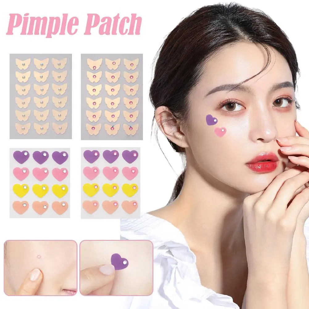 12/18pcs Diamond Pimple Stickers Hydrocolloid Colourful Patch Skin Concealer Stickers Pimple Pimple Fun Stickers Care Pimpl E2e1