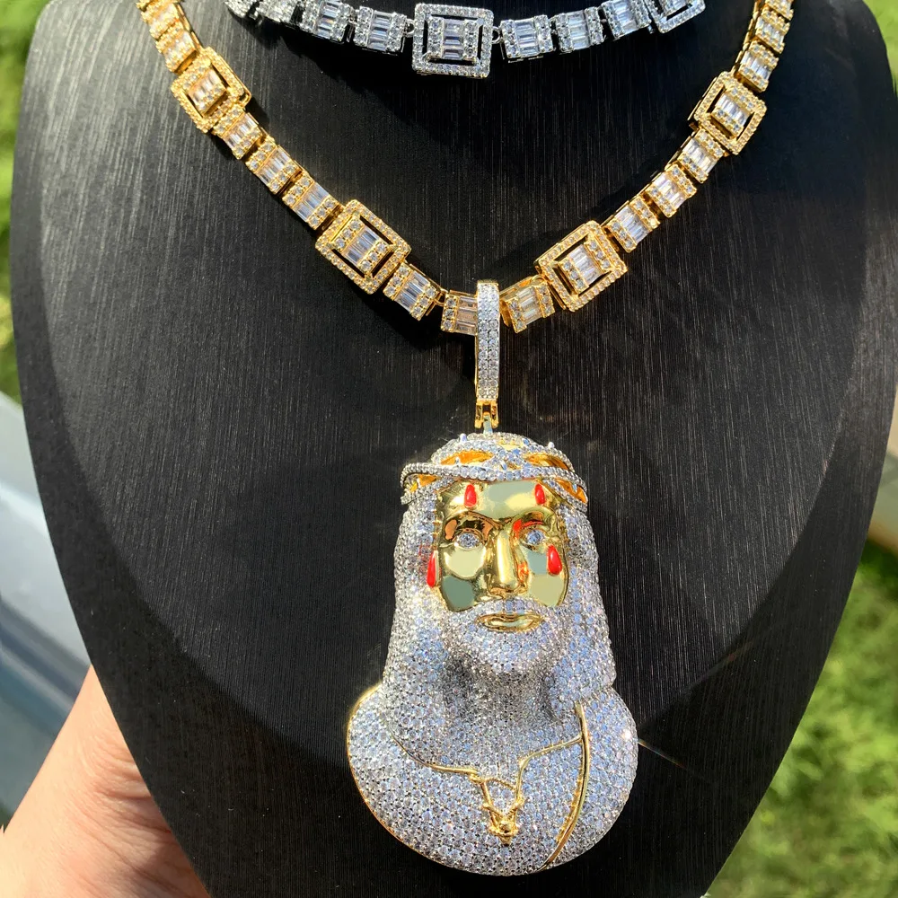 

Men's hip-hop avatar zircon pendant exaggerated personality HIPHOP rap men's jewelry