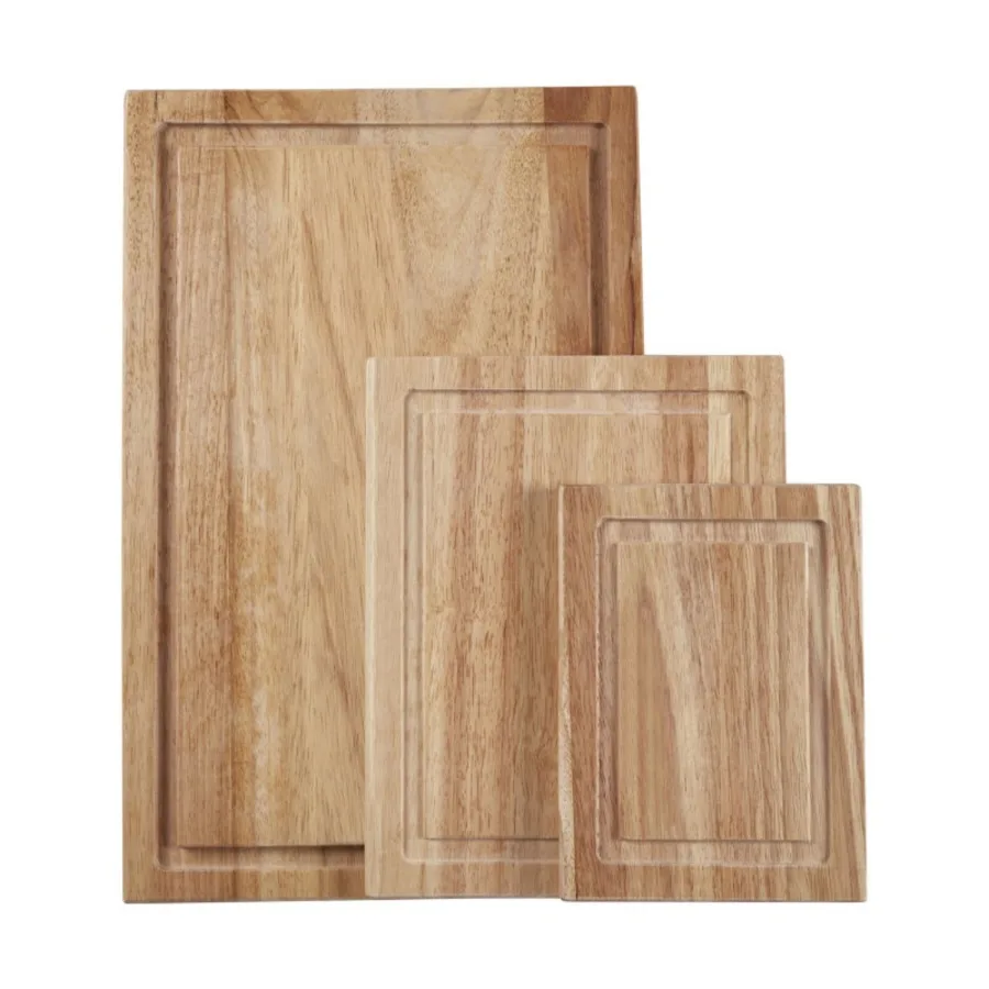 3-piece Wood Utility Cutting Boards with Perimeter Juice Well
