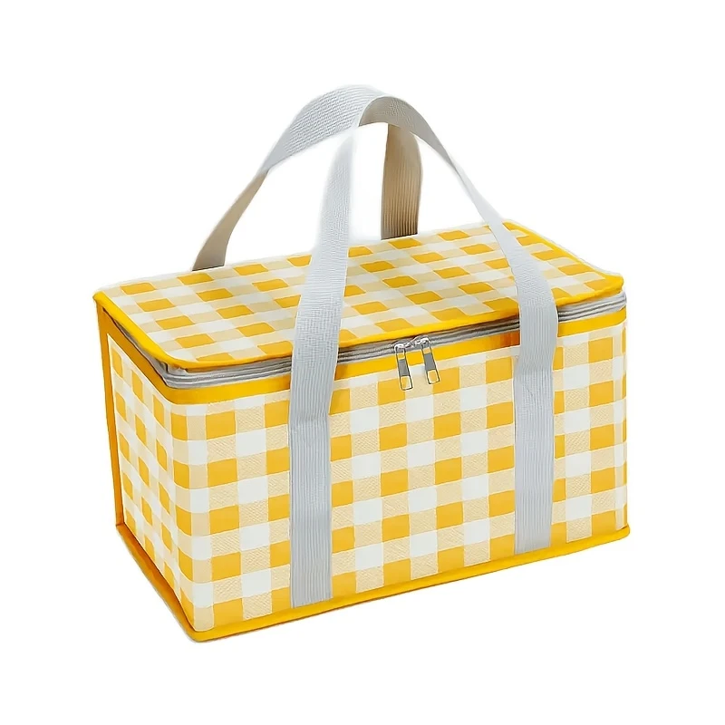 Bolsa Térmica Grande e Reforçada para Camping e Piquenique, Cesta de Piquenique Dobrável, Tapete de Piquenique, Lancheira Portátil, Bolsa Térmica