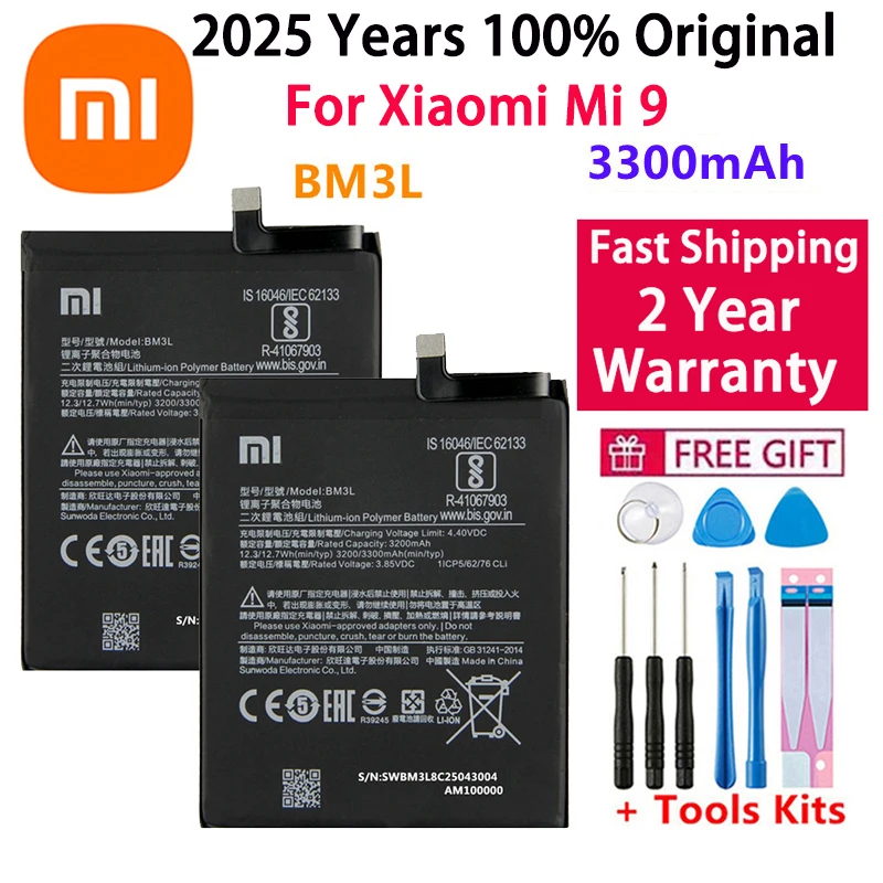 2025 Years 100% Original Battery BM3E BM3L BM3M BM4F For Xiaomi Mi 9 ,Mi 9 Lite A3 CC9 CC9e , Mi 9 SE , Mi 8 , Phone Batteries image 3