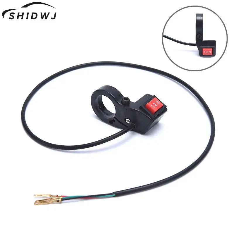 Three Speed Switch Electric Bicycle Accessories 3 Gears Switch Button E-bike Motor Scooter Handlebar Mounted Universal Button