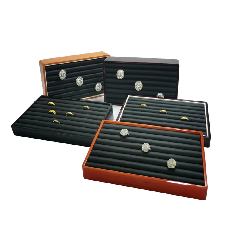

High-quality PU Leather Jewelry Storage Tray Ring Storage Base Style Ring Storage Plate Jewelry Showcase Counter Display Tray