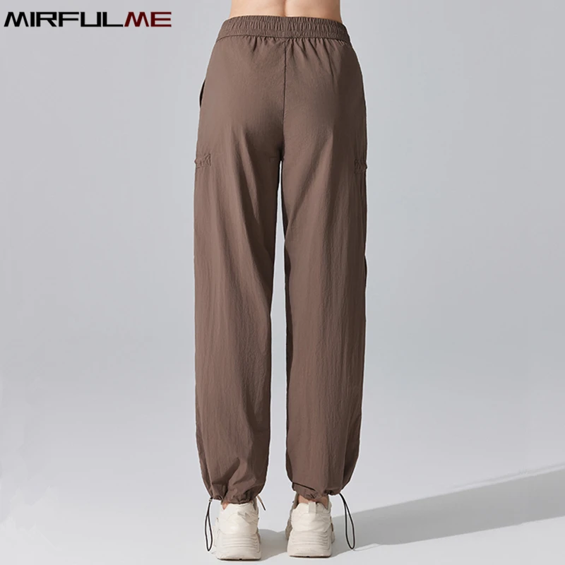 Women Jogger Pants Resisting Wind Rain & Anti-UV Sport Running Trousers Loose Thin Gym Sweatpants High Waist Yoga Harem Pant