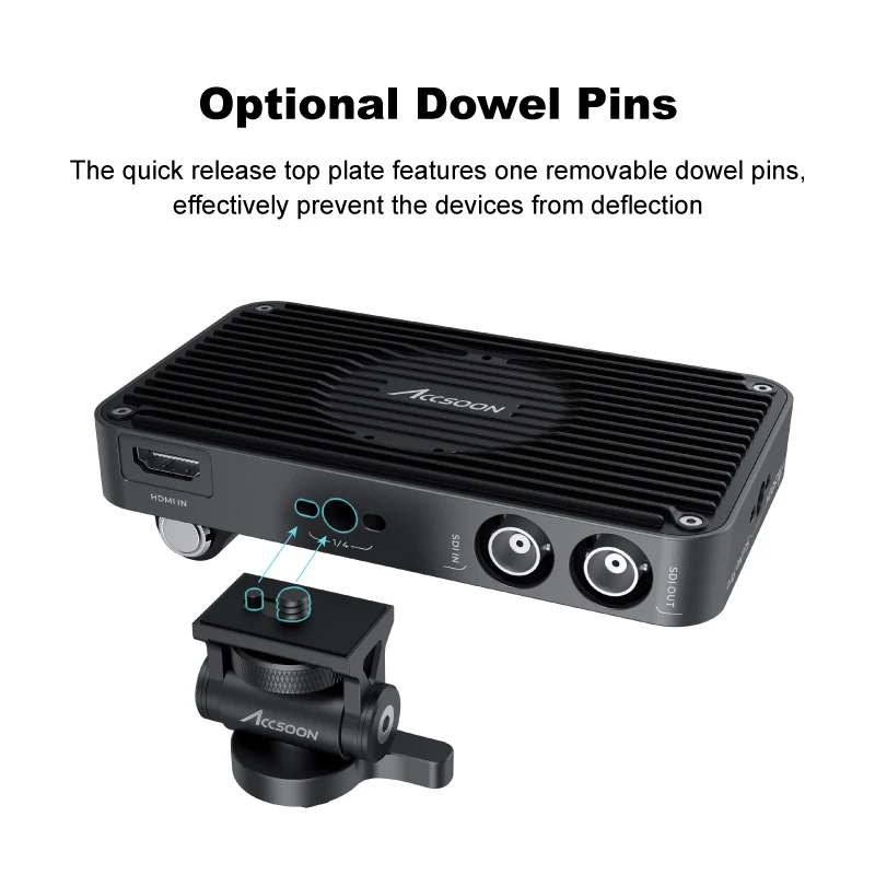 Mini support de montage pour moniteur, tête de trépied avec adaptateur de montage pour chaussure froide, pivotant et inclinable réglable pour lampe de remplissage de Microphone Flash