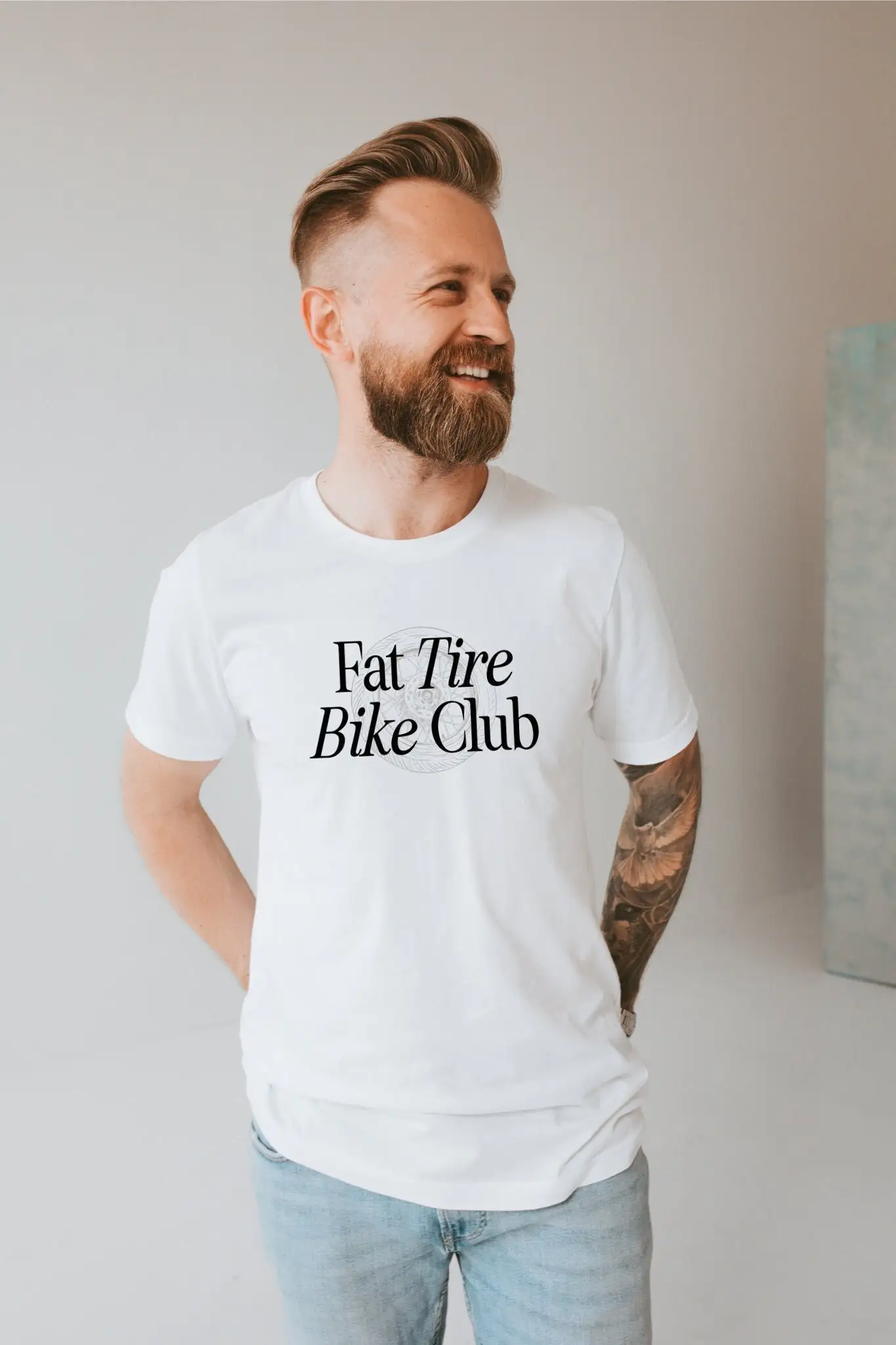 Electric bike mens T Shirt Fat Tire Club ebike e gang bicycle vintage biking tee cycling