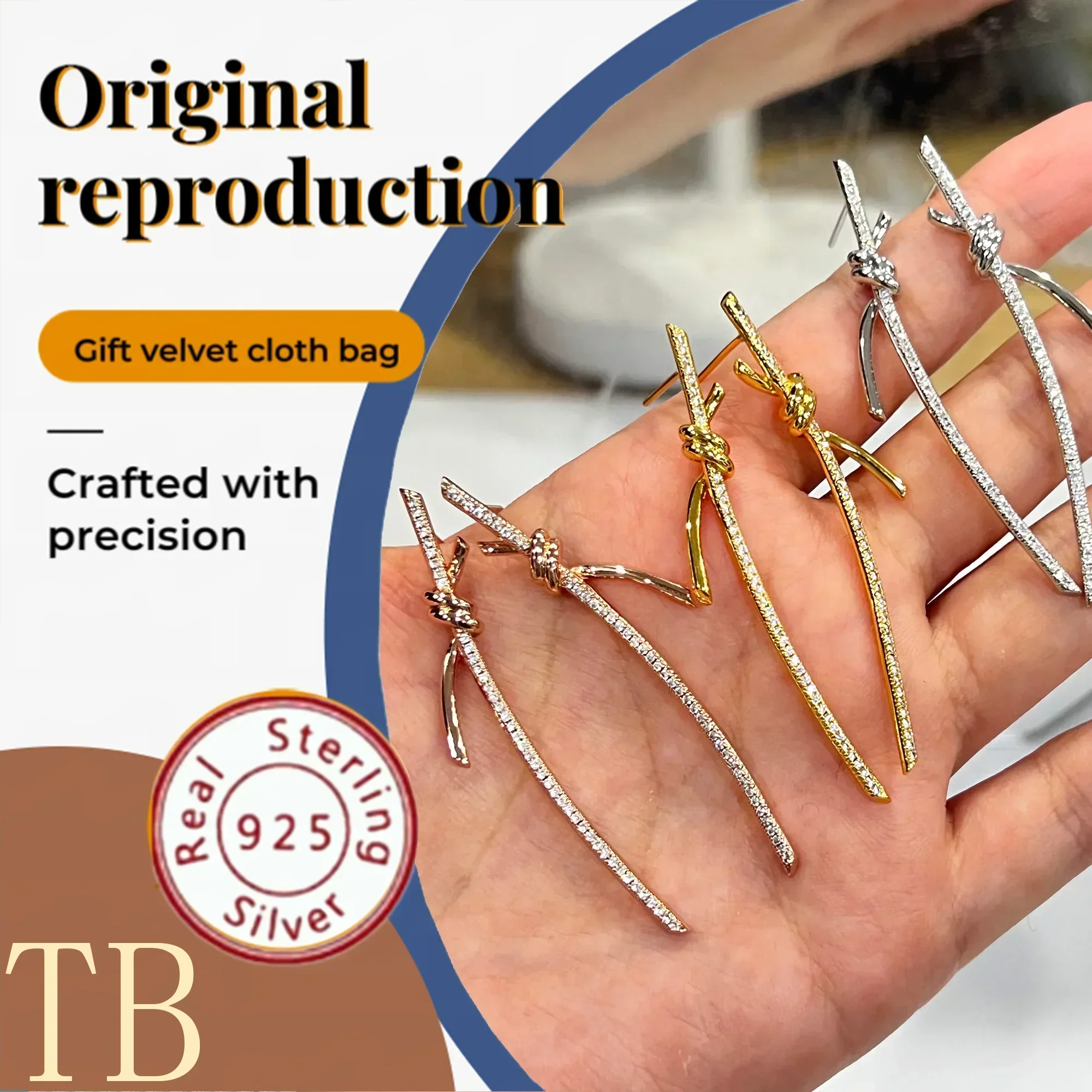 

Серьги с полуалманом из чистого серебра 925 пробы S925, американский модный бренд, модный женский подарок