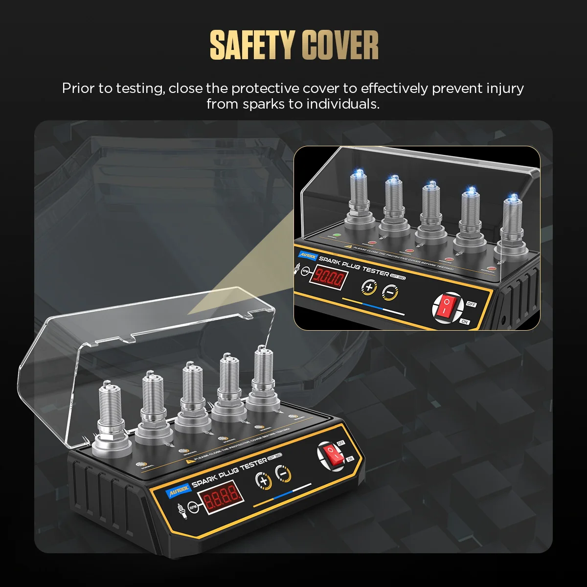 AUTOOL SPT360 Auto Zündkerze Tester Zündung Tester 220 V/110 V Automotive Diagnose Werkzeug 5 Loch Zündkerze Analysator auto Werkzeug – Detail 7