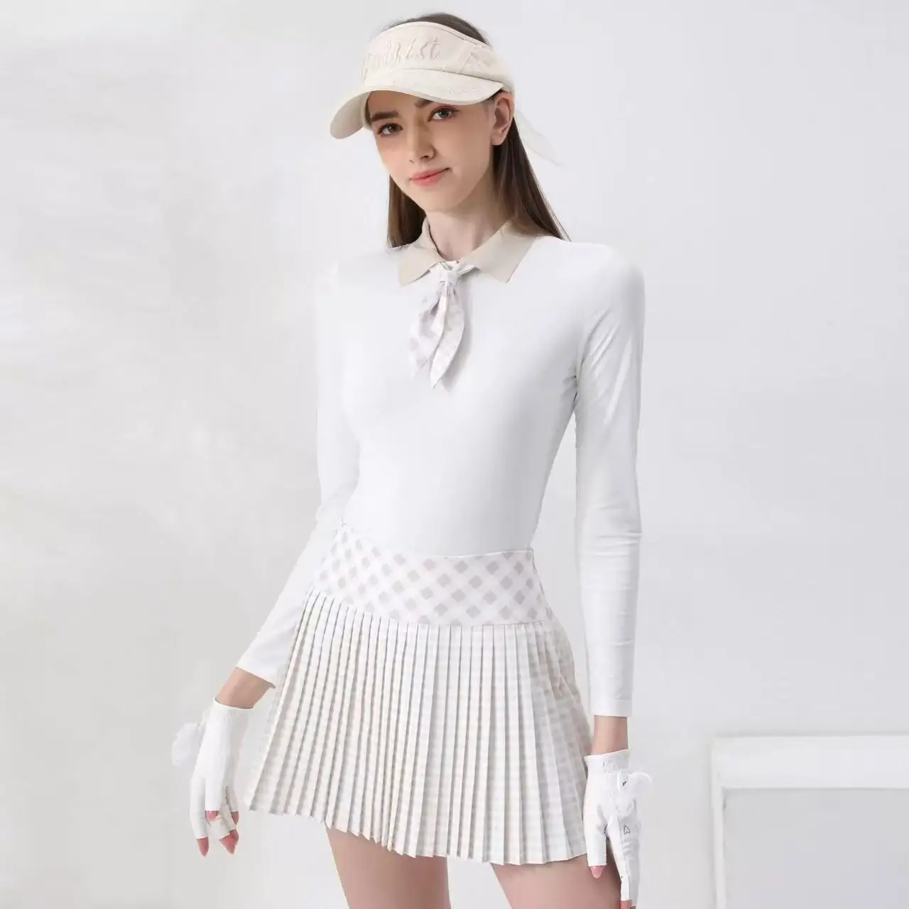 Women's Golf Long Sleeve Elastic Clothing for Autumn Tennis Badminton Sports Ladies Active Wear Comfortable Fitness Outfit