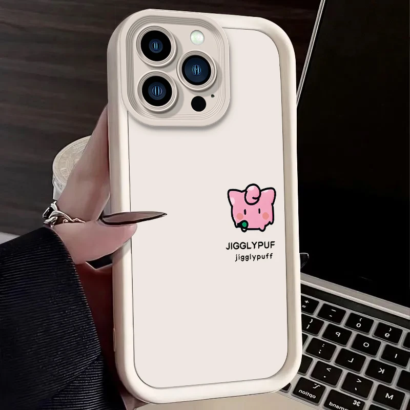 حافظة بوكيمون بيكاتشو جيجليبف لهاتف آيفون 16 E 15 14 13 12 Mini 11 Pro Max XS X 8 7 Plus SE غطاء خلفي من السيليكون الناعم السائل #6