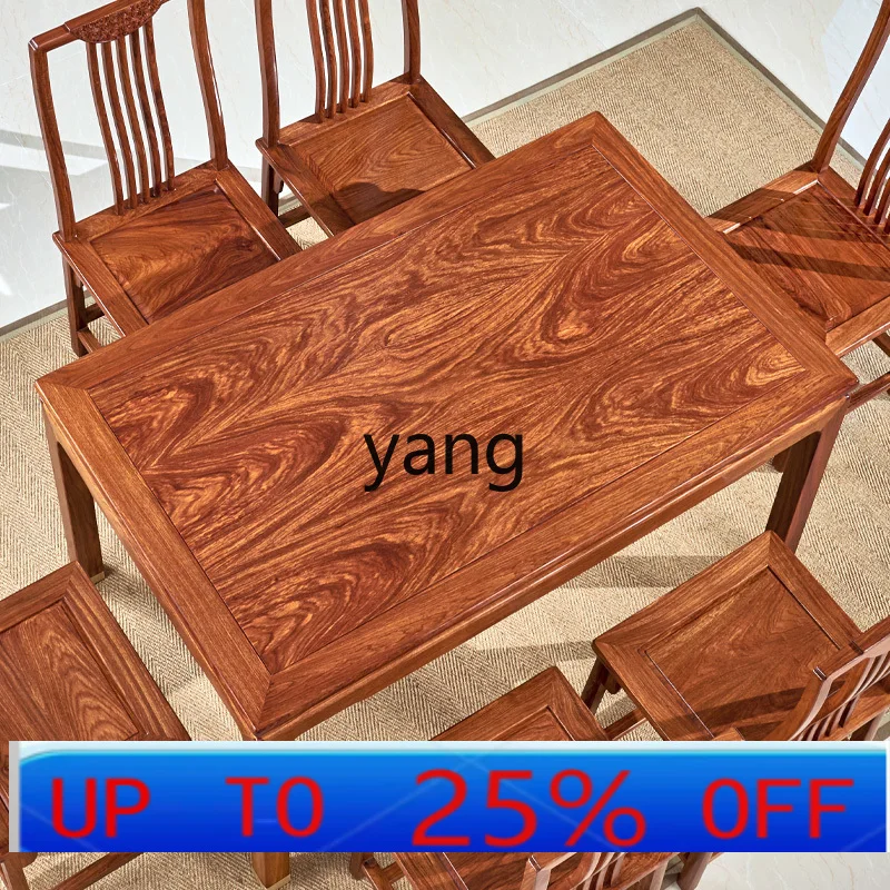 

CX mahogany rectangular dining table and chair combination simple household all solid wood dining table