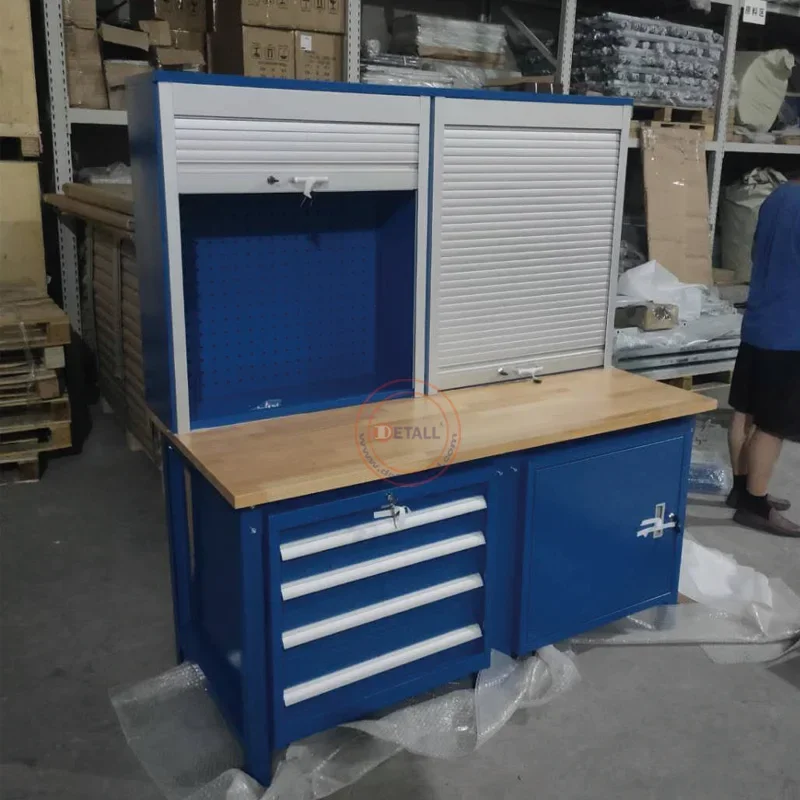 Multi-functional ESD Board Heavy Duty Industrial Workbench Woodworking Benches With Drawer And Light