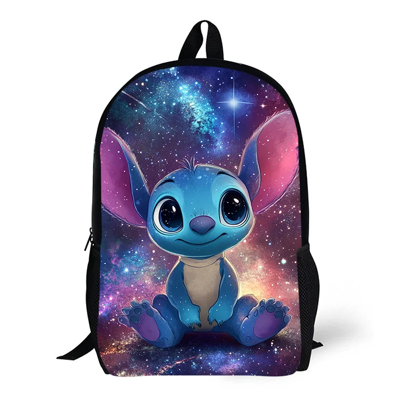 

1pc seated Stitch starry sky background printed backpack, student backpack, suitable for travel, daily commuting