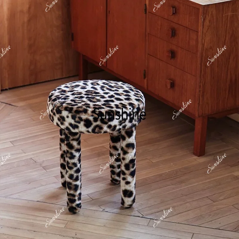 Small household seat, granular fleece stool, makeup chair T*