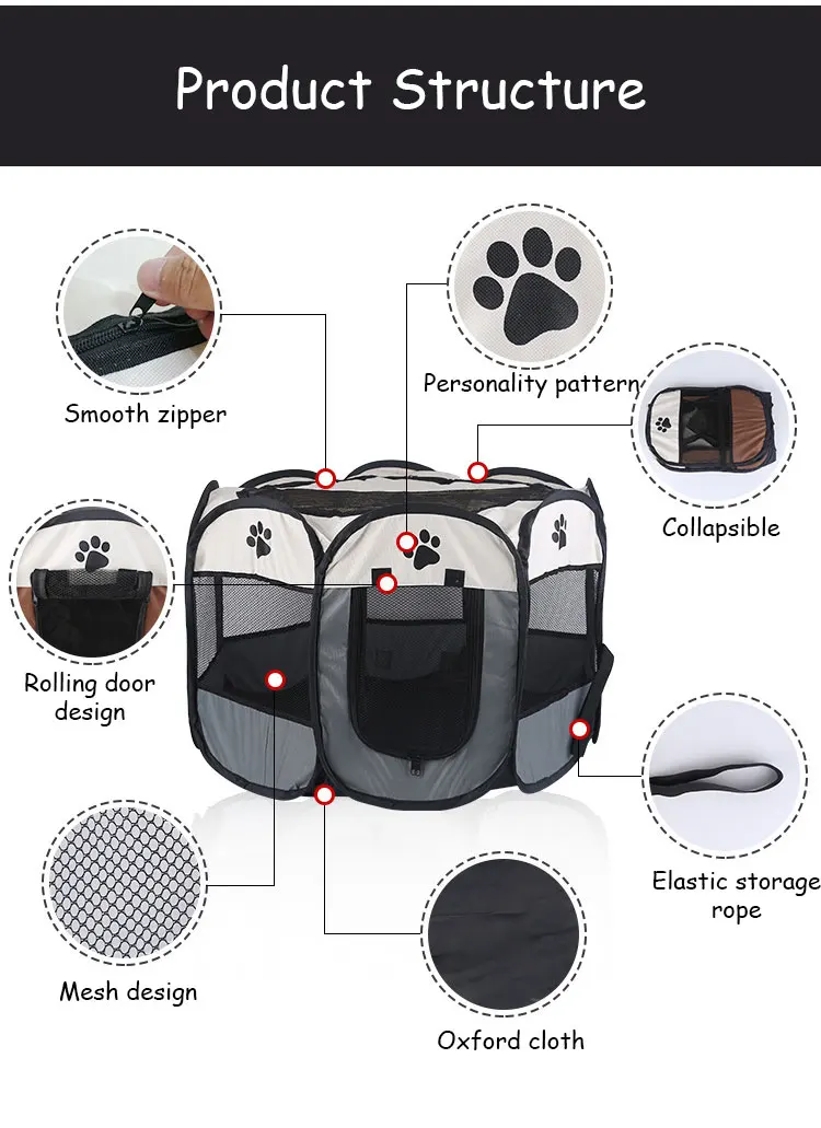 Lightweight Portable Folding Pet Tent Birthing Room Dog House Kennel Houses and Rooms Cats High Quality Durable Pet Playpen Cat