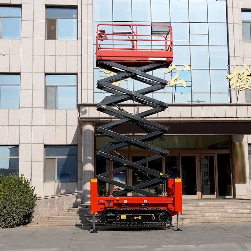 4-18m Rough Terrain Self Propelled Track Scissor Lift Mobile Hydraulic Electric Lifting Work Platform Portable Scissor Lift