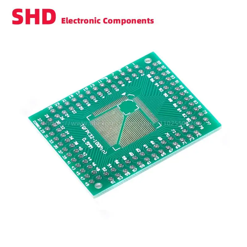 10PCS FQFP TQFP LQFP 32 44 64 80 100 to DIP Transfer Board DIP Pin Board Pitch IC Adapter plate Conversion board