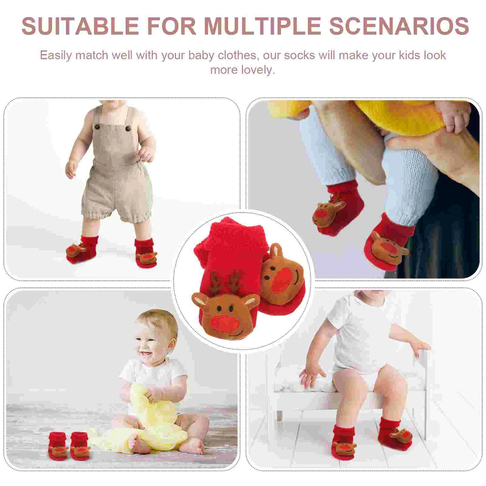 Baby Floor Socks Grip Children's Newborn Christmas Non Skid Combed Cotton Girl Slipper