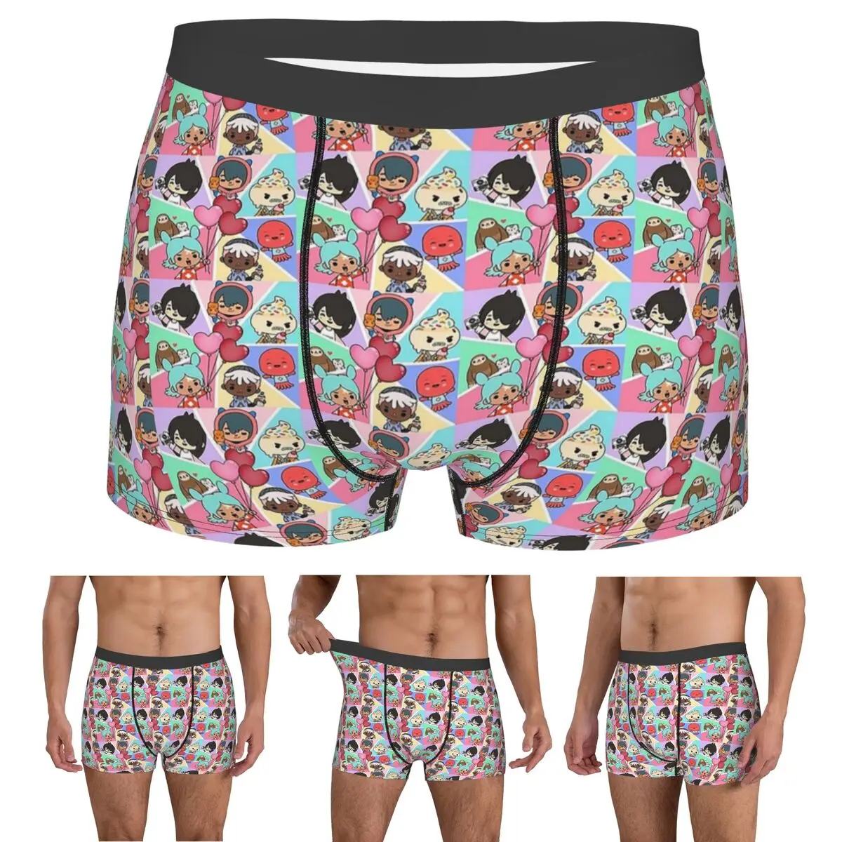 

Boxer Underpants Shorts Toca Squad Toca Boca Backpack Panties Men Comfortable Underwear for Homme Man Boyfriend Gifts