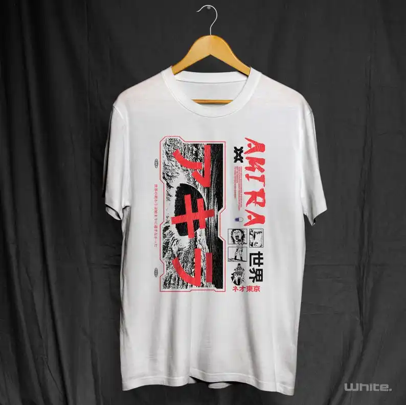 Camisa retrô de anime Akira, camiseta Akira inspirada no vintage, presente para amantes de filmes de anime gráfico Manga Neo Tokyo, camiseta japonesa