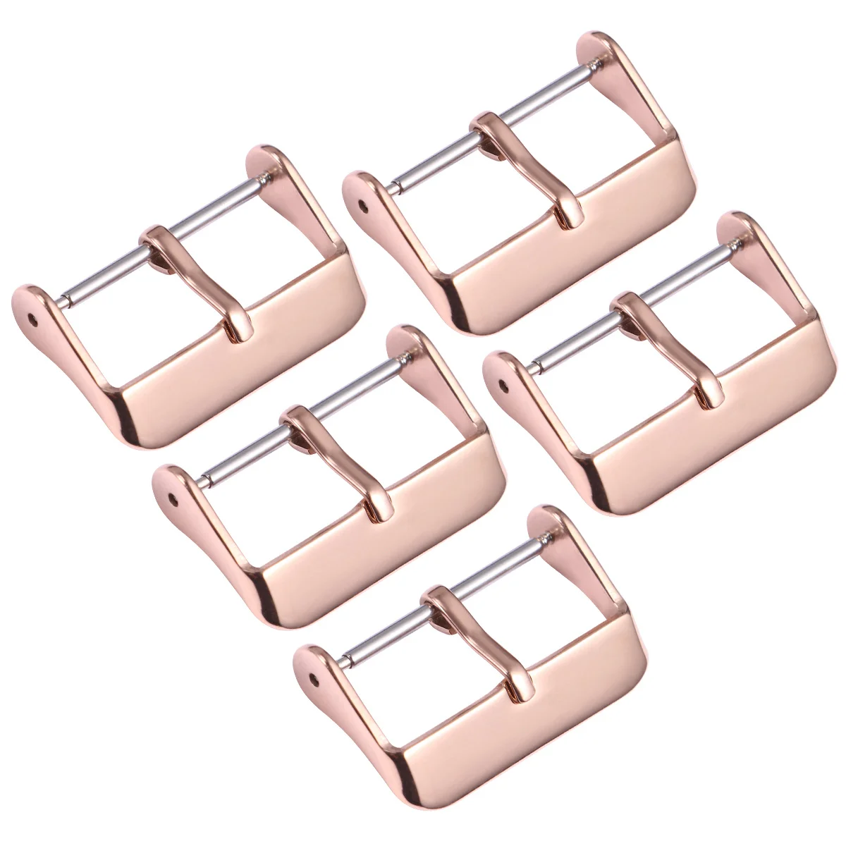 

5Pcs Watch Band Clasp Stainless Steel 18Mm Rose Gold Fine Craftsmanship Buckle Fits Most Strap Types Replacement Watchband