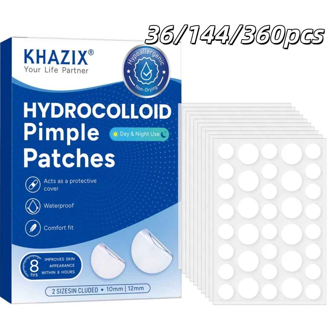 36/144/360pcs Clear Round Pimple Patches, Invisible Acne Stickers, Thin Waterproof Spot Covers for Daily Face Care