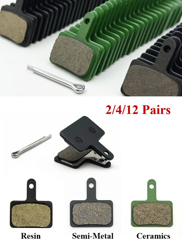 AliExpress NONE 2/4/12Pairs Bicycle Disc Brake Pads Resin / Semi-Metal / Ceramics For Shimano Deore B01S B03S B05S MT200 MT400 MT500 UR300 M3050