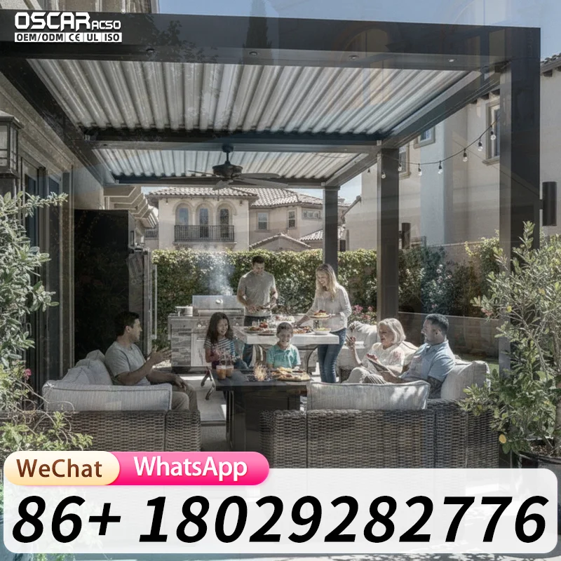 Automatic Outdoor Waterproof Motorized Aluminum Gazebo Pergola for Garden Backyard Patio pergola