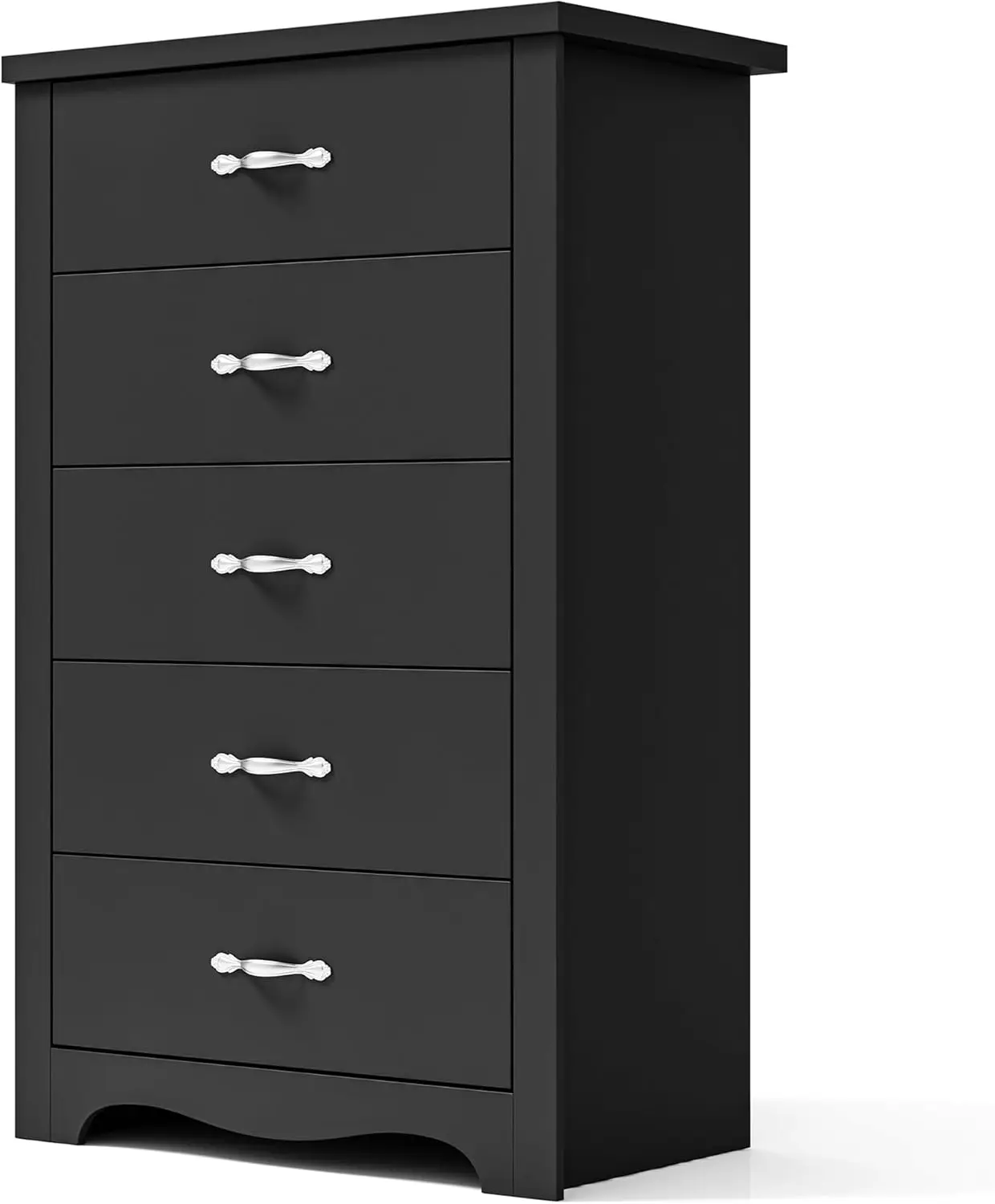 HOME 5 Drawer Dresser, Black Dresser for Bedroom, Modern Dresser Chest with Wide Drawers, Wood Storage Chest of Drawers fo