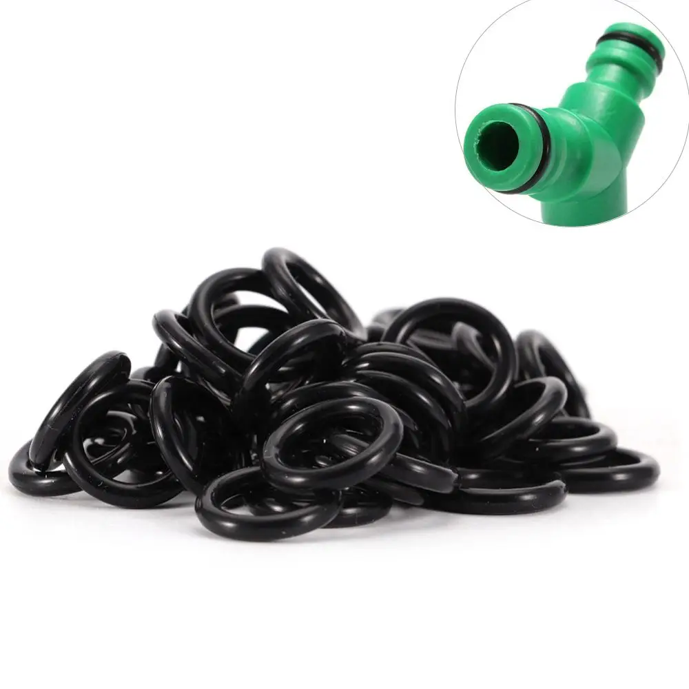100pcs Durable PVC O Rings Black Waterproof Sealing Rings Flexible Lightweight Hose Gasket Rings Pressure Washer Fittings