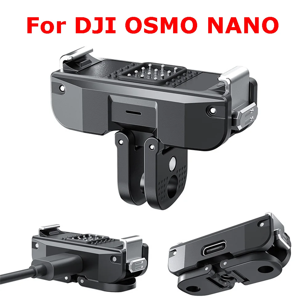 

For DJI OSMO NANO Rechargeable Quick-Release Base Type-C Pass-Through Charging with Dual Locking Claw Action Camera Accessory