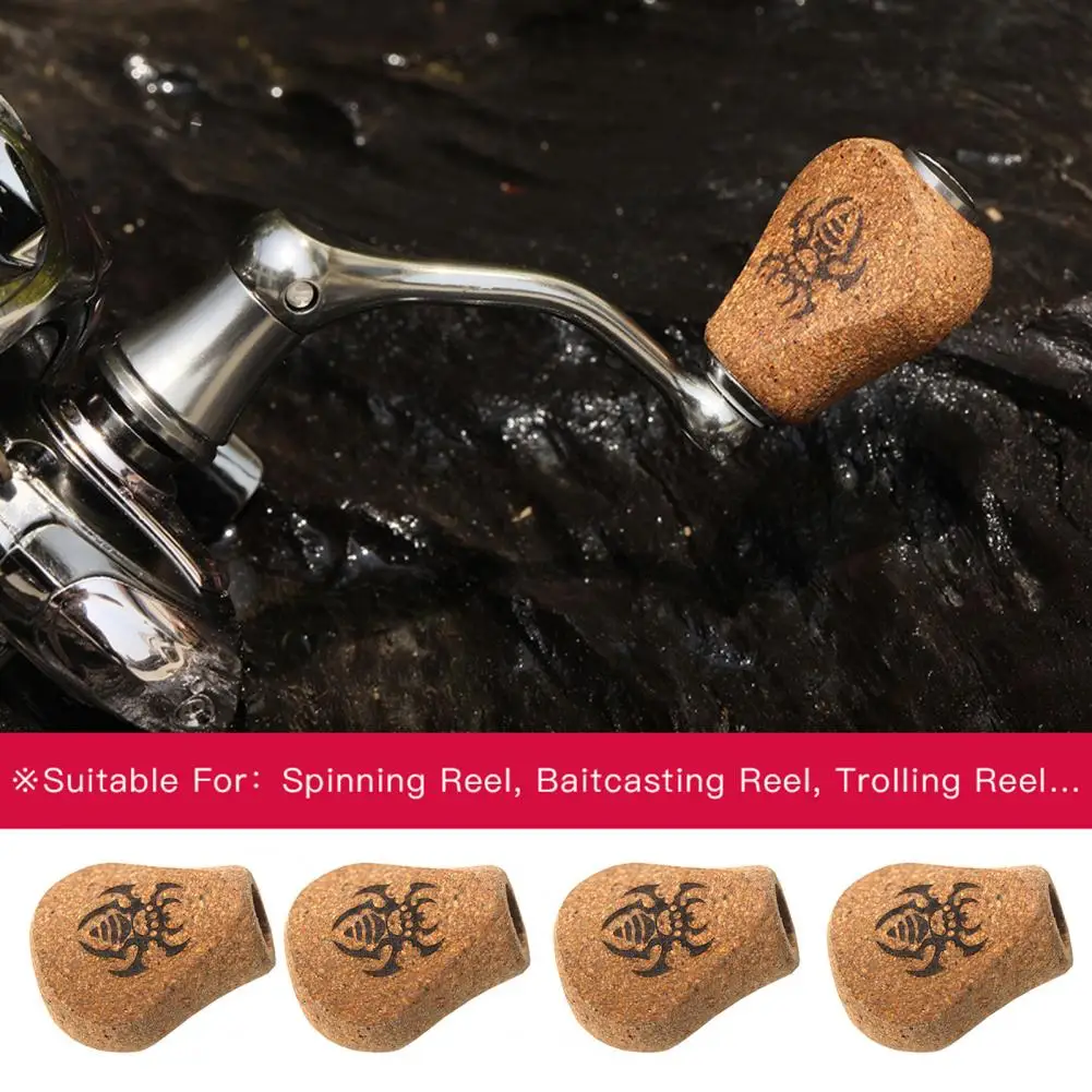 Fishing Reel Knob Spider Pattern Universal Fishing Handle Grip Reusable Anti-skid Cork Reel Handle Grip Fishing Accessories