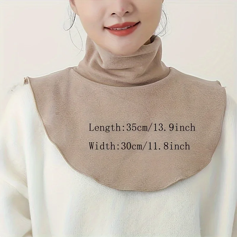 Stylish Turtleneck Collar Elegant Solid Color Soft Warm Dickey Collar Autumn Winter Coldproof Skin Friendly False Collar