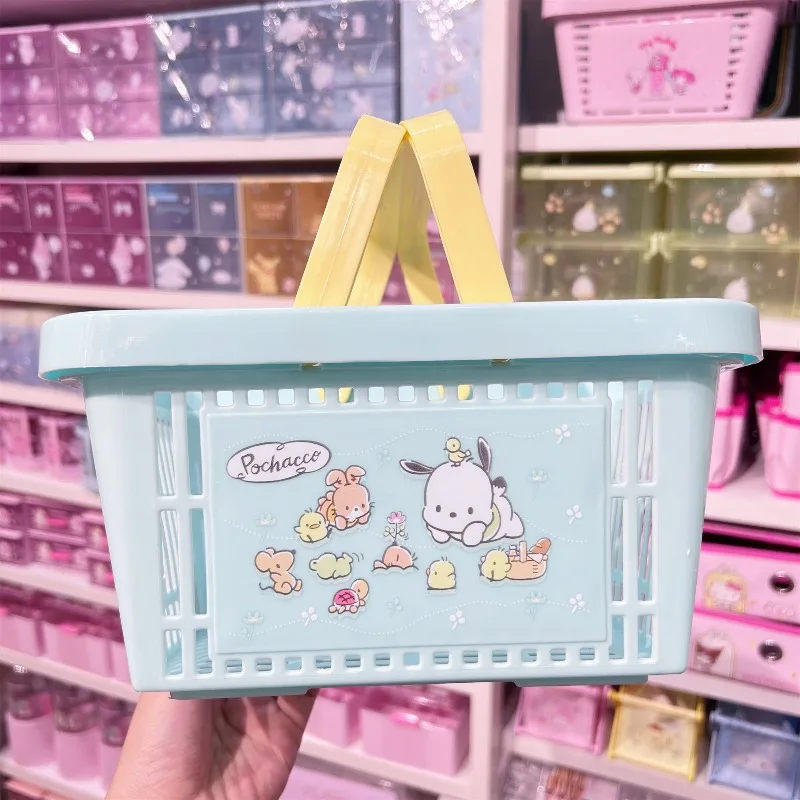Sanrio Series Cinnamoroll My Melody Tote Basket Cute Hello Kitty Bathroom Storage Drain Basket Picnic Outdoor Fruit Basket. view 5