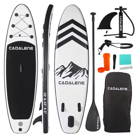 CADALENE Inflatable Stand Up Paddle Board with SUP Accessories, Anti-Slip EVA Deck 10' Inflatable Paddle Boards for Adults