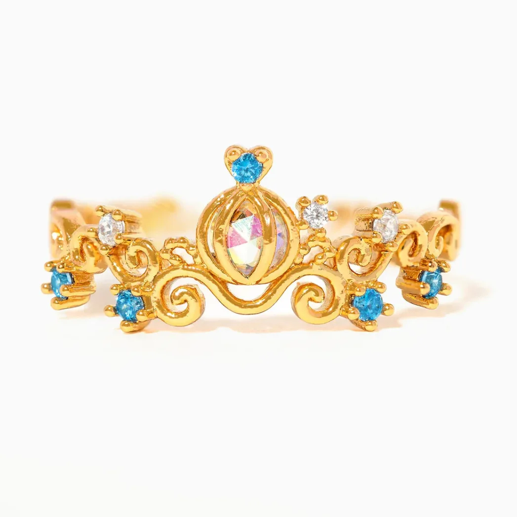 Neuer süßer, farbenfroher Zirkon-Prinzessinnenring für Damen und Mädchen, modischer Vintage-Herz-Zirkon-Tierring, verstellbarer Schmuckring, Geschenk. – Detail 6