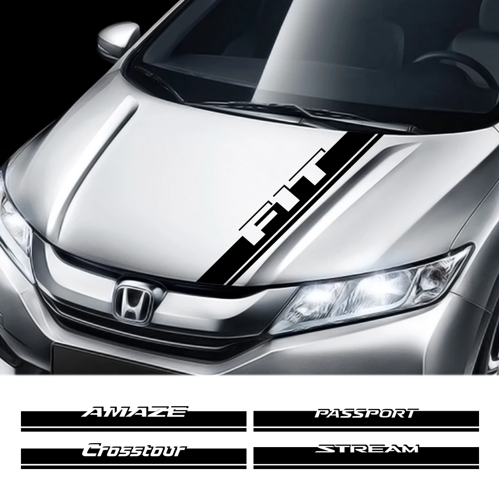 Car Hood Sticker For Honda FIT CITY AMAZE BRIO BR-V CROSSTOUR PASSPORT STEPWGN STREAM WR-V Auto Accessories Bonnet Vinyl Decal