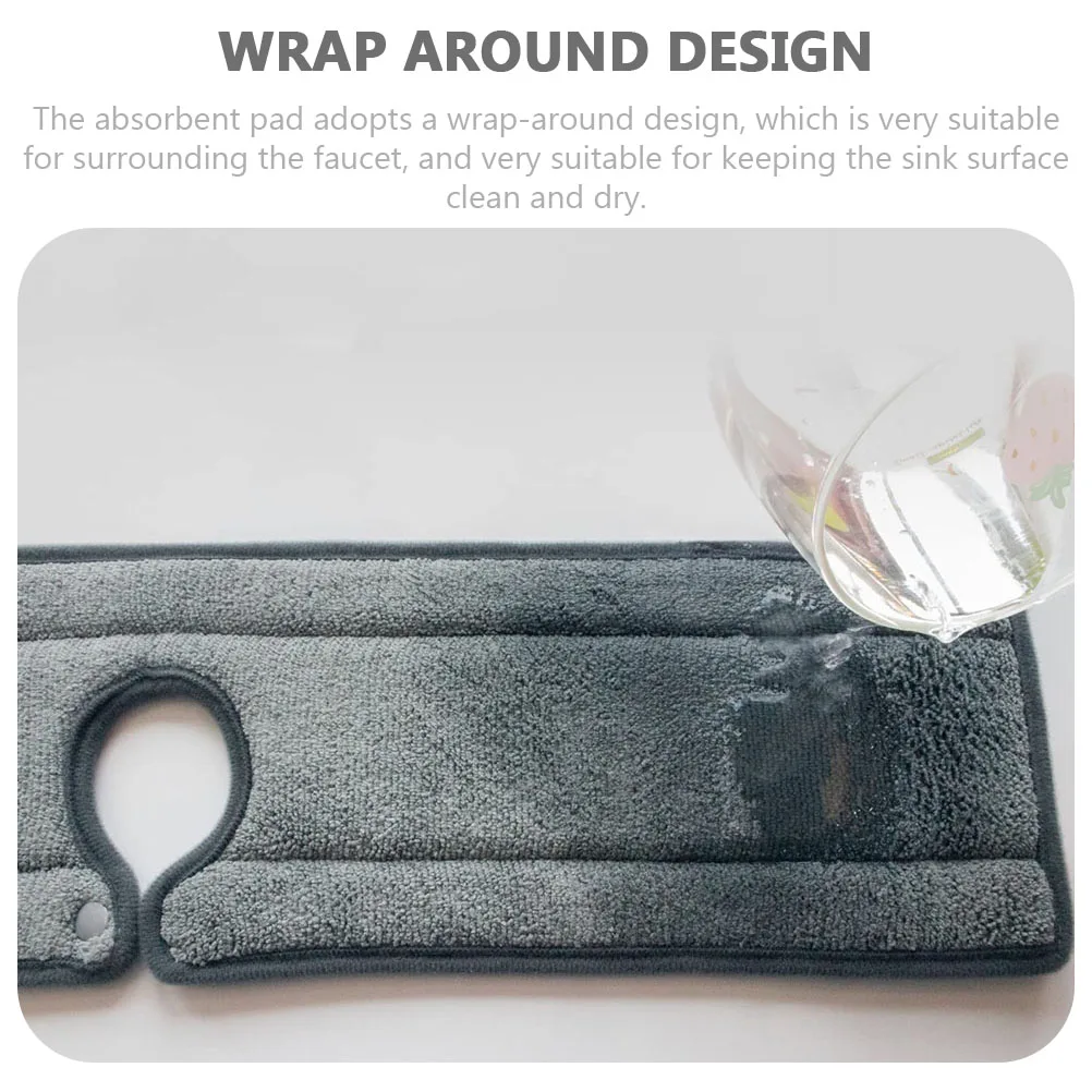 

2Pcs Drain Mat Premium Absorbent Pad for Kitchen Sink Faucet Water Basin Anti-Splash Countertop Mat Wash Basin Cushion