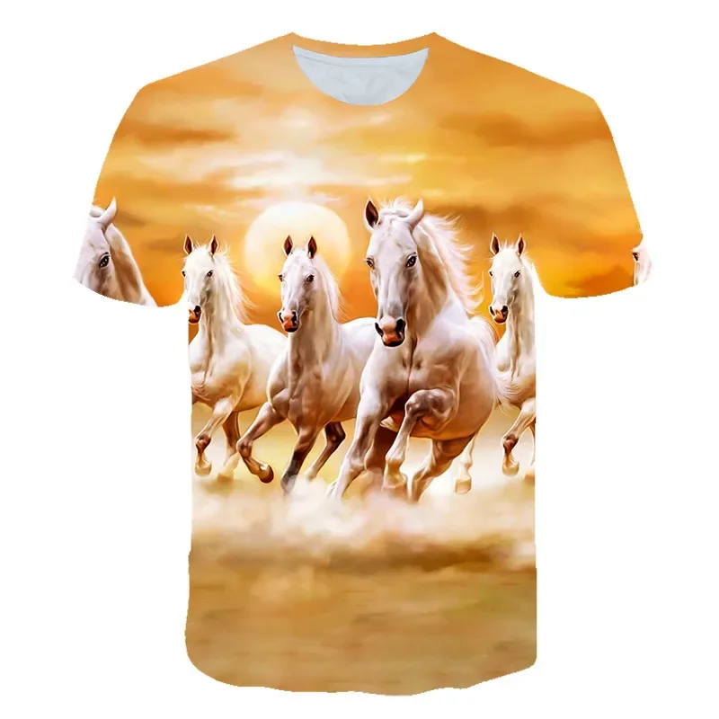 Kawaii Animals Stallions 3D Printed Kids T Shirt  Fashion Casual Cartoons T-shirt Boys Girls Children's Clothing For girls Tops