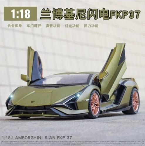 1:18 Lamborghini SIAN FKP37 Car Model Alloy Diecast Boys Toy Supercar High simulation 4 Door Opened Collections Kids Toy