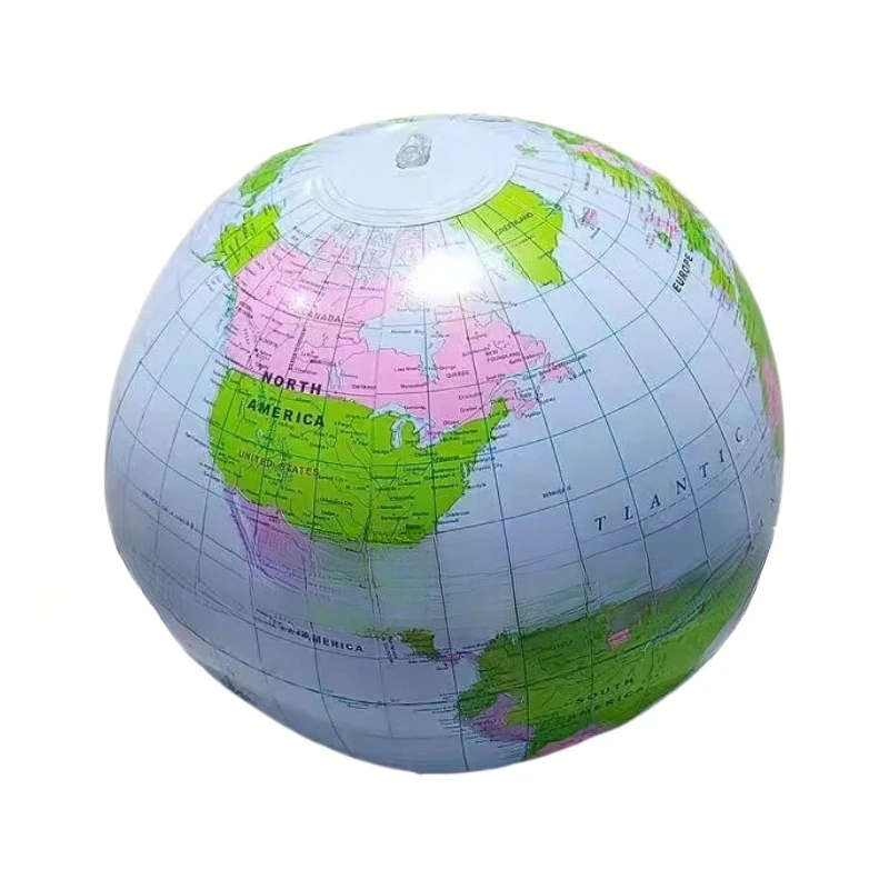 Hot Selling 16 Inch Inflatable Globe in Europe and America, Environmentally Friendly PVC Inflatable Beach Ball in English