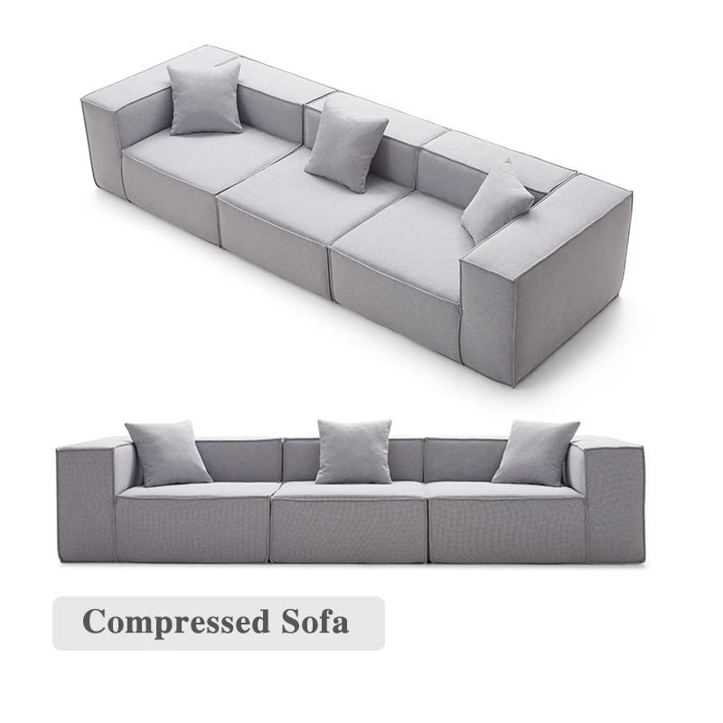 2024 New Design High-quality Living Room Sofas Compression Sofas Beige Combination Couch Living Room Compressed Sofa