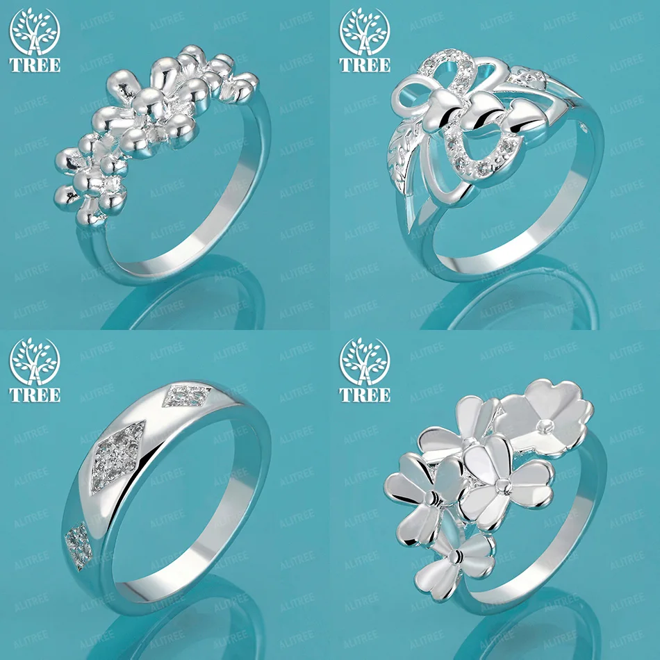 

Classic Luxury 925 Sterling Silver Heart Flower Round Ring AAA Zircon Women Charm Wedding Party Beautiful Jewelry Accessories