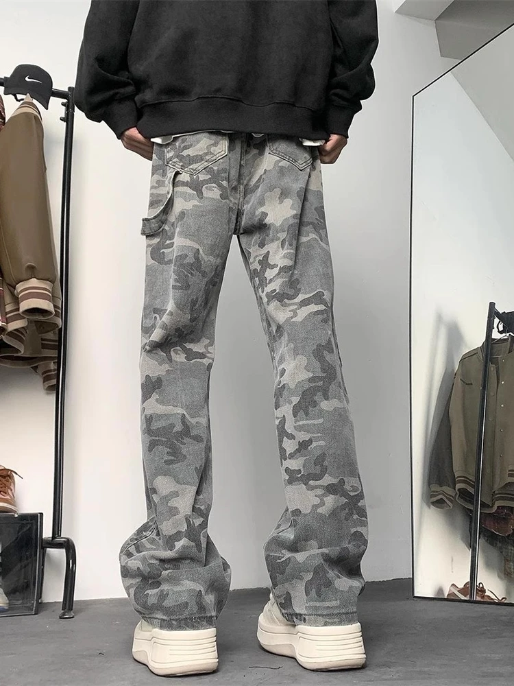 

Мужские брюки в американском ретро-стиле с камуфляжным принтом, весенне-осенние, повседневные, свободного кроя, прямые, функциональные, для работы и активного отдыха